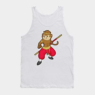 Monkey as Warrior with Staff & Headband Tank Top